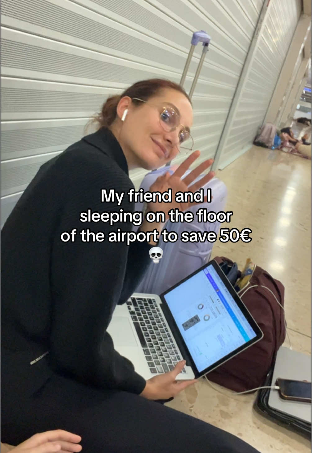 We were in Switzerland so we did save 50 pounds per person and it was actually worth it… 😅 @sara.berenguer  #jet2holidays #sleepingonthefloor #airportlife #trendingsound #budgettraveltips #traveltok 