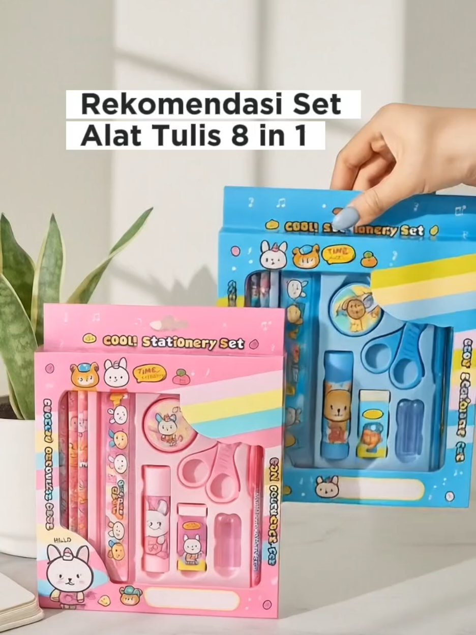 10 Ribuan aja Bunda set Alat tulis 8 in 1 #alattulis #setalattulis #sekolah #fyppppppppppppppppppppppp 