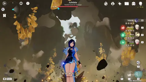 Yelan vs Azdaha 1 HP Special thanks to @.morizee for the skin☺ #yelan #yelangenshinimpact #GenshinImpact #1hpchallenge #genshin #hoyocreators #fypシ #fyf #fyp 