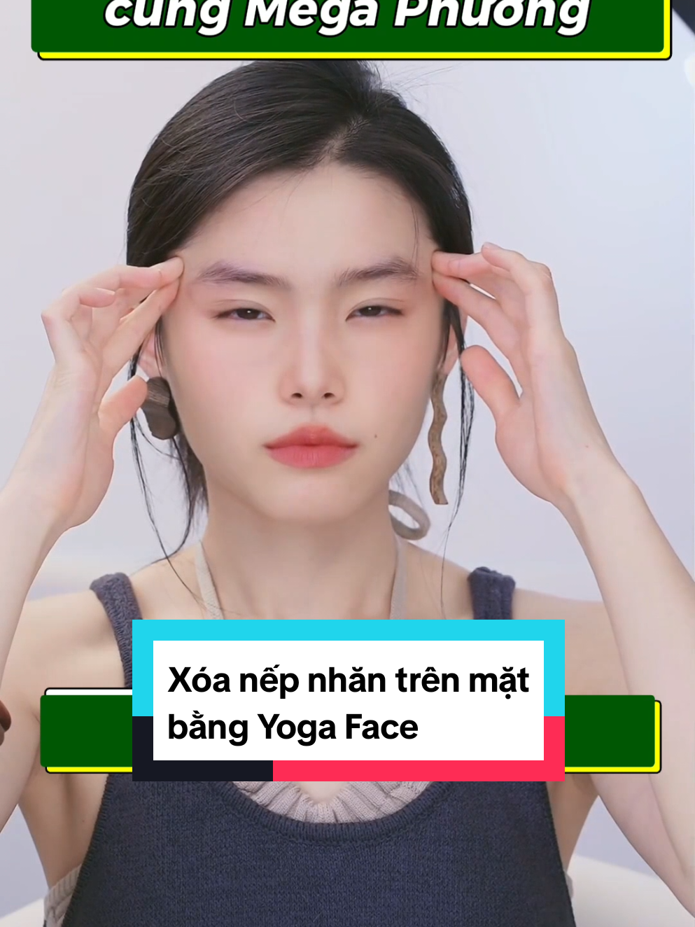 Bài tập đơn giản giúp bạn tạm biệt nếp nhăn và rãnh cười. Áp dụng ngay để có gương mặt thon gọn, trẻ trung! Bạn đã thử chưa? #lamdepkhongkho  #chonglaohoa  #MegaPhuong #yogaface  #xuhuongtiktok 
