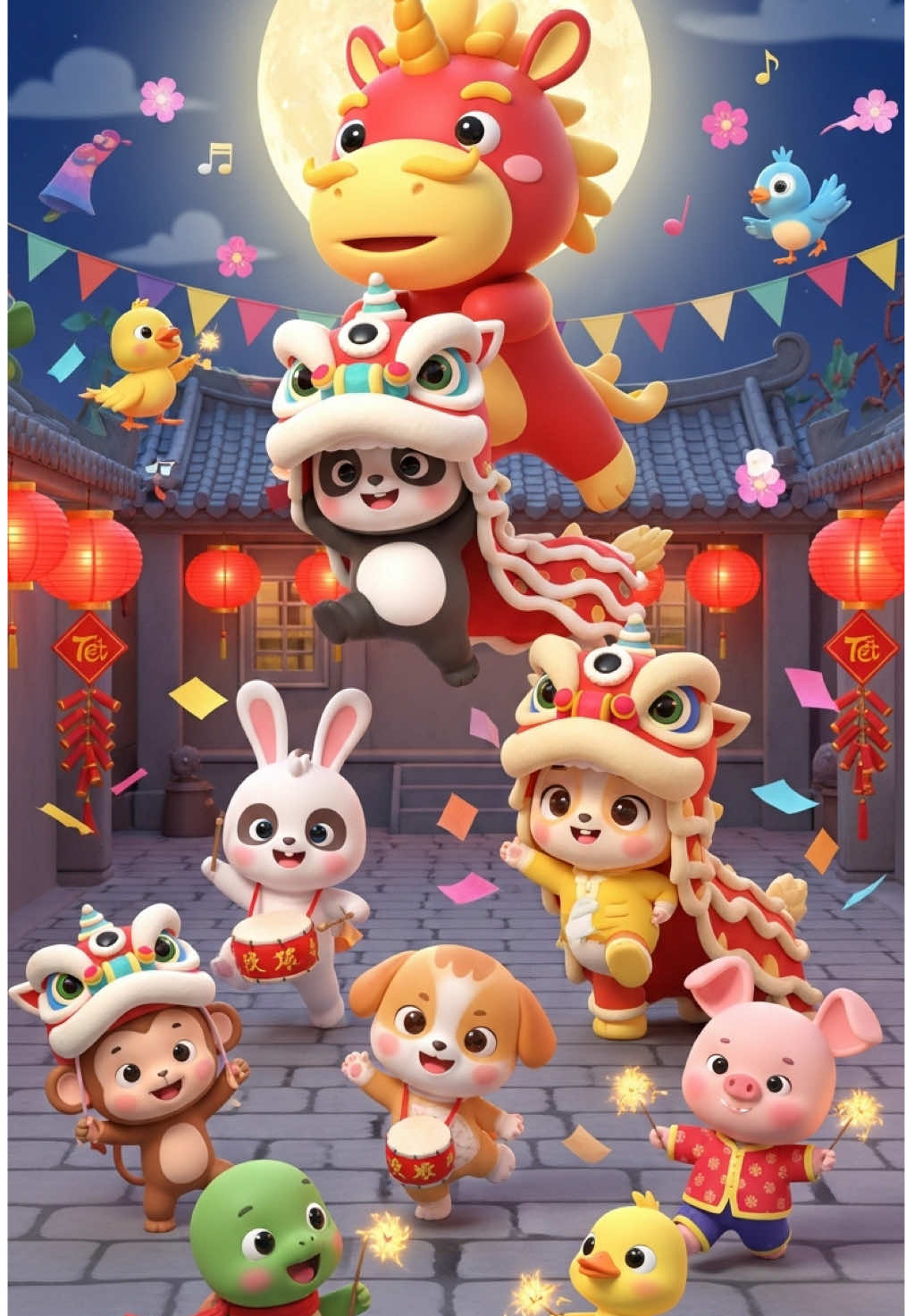 Vui Tết Trung Thu cùng Bé 🥰 #nhacthieunhi #nhacthieunhivuinhon #chobe #kidsoftiktok #songforkids #kidscartoon #cutebaby #kids 