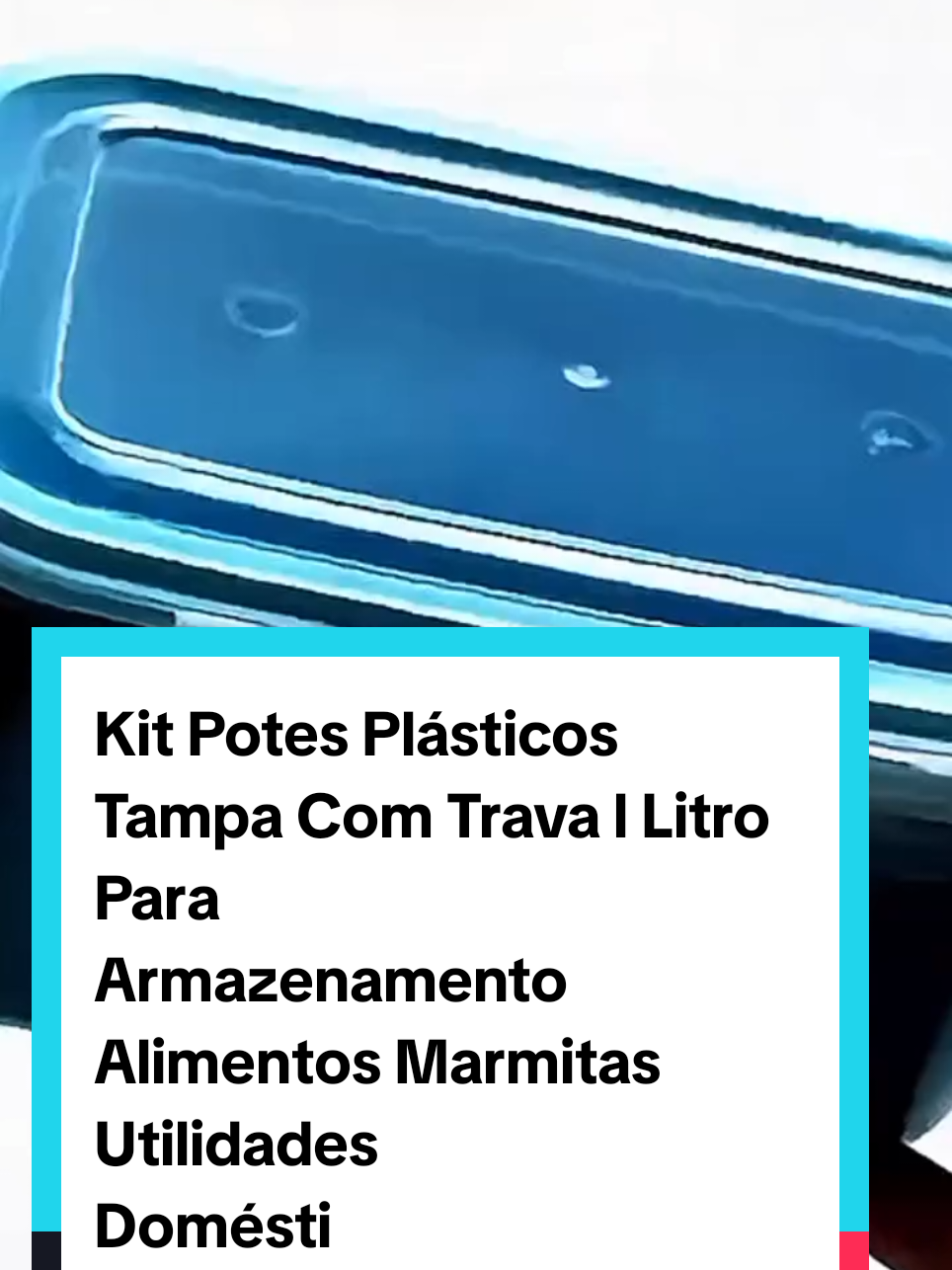 Kit Potes Plásticos Tampa Com Trava l Litro Para Armazenamento Alimentos Marmitas Utilidades Domésticas Freezer Micro-ondas#TikTokShopChegou 