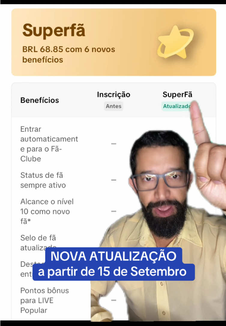 Nova atualização TikTok Novas atualizações  Inscrição TikTok Superfã  #creatorsearchinsights  #comocrescernotiktok  #dicastiktokbrasil  #livetiktok #viralizar  @Nilton Silveira📍✈️⚡️ 