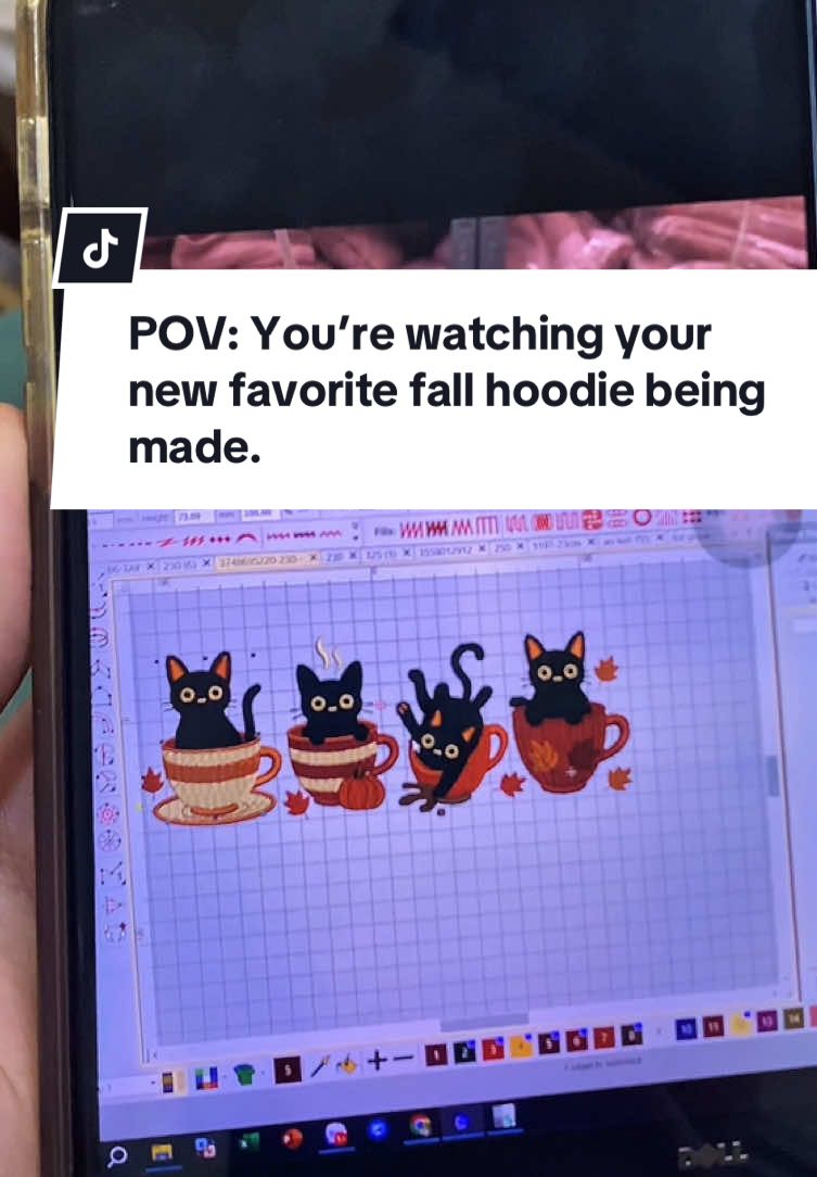 POV: You’re watching your new favorite fall hoodie being made. 🤩 The amount of detail is insane! Who else loves watching this process? @Embroviah Stitches @Embroviah Pawject #Embroviah #embroideryprocess #halloweencostume #SmallBusiness #halloweencats 