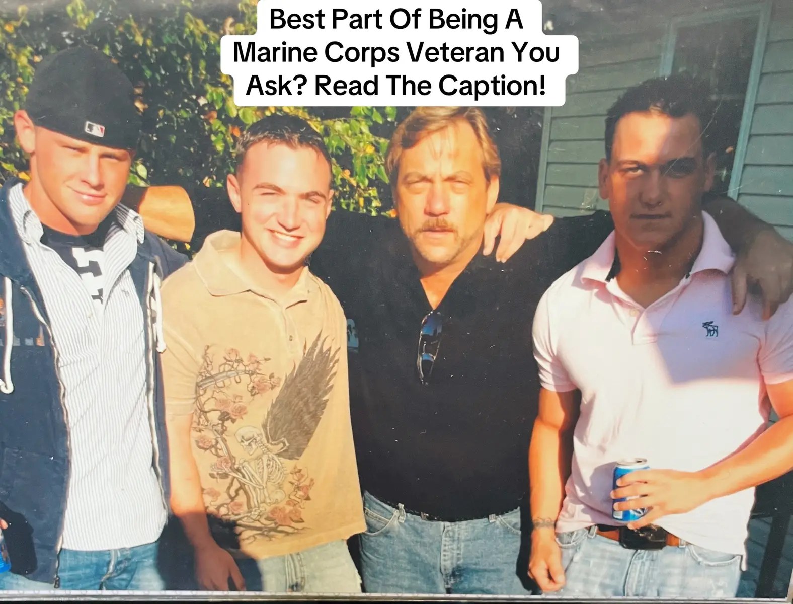 I found these gems on my phone when looking through some old pics; the first is of my Father and I with two of my Marine Corps Brothers in 2009 during a 96, (military lingo for a 4-day holiday weekend), that I brought my two brother Steve, (on the left), and Adam, (on the right).  Then the subsequent pics are from the night I left for Iraq in 2005, saying goodbye to my little brother, (16 year age difference), and my Momma; and lastly my brothers Josh, Jason, and David right before we rolled to Cherry Point Air Station to board a plane bound for Kuwait.  The BEST PART of being a Marine Veteran is knowing no matter how long it’s been since I’ve seen this dudes, I could literally call them tomorrow and say “I need you brother,” and they’d come running!!! There’s just something about the bonds you forge in battle that truly transcends time! I love you boys and I always will!  “I may not Miss the Circus; but I Damn Sure Miss THE CLOWNS!”… #foryou #marines #veterans #brothers 