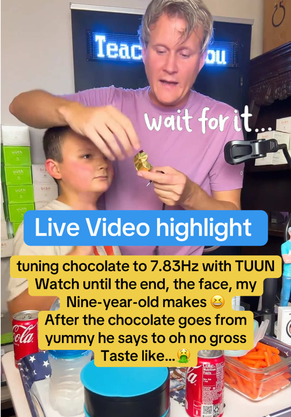 #tiktoklive #livehighlights #LIVE #groundingtechique #grounding #chocolatelover watch what happens when my nine-year-old son tries RTUUN on a piece of chocolate 🤯- chocolate suddenly taste like cardboard live on video! 😳 you won’t believe his reaction and the face that he makes #mindblown 