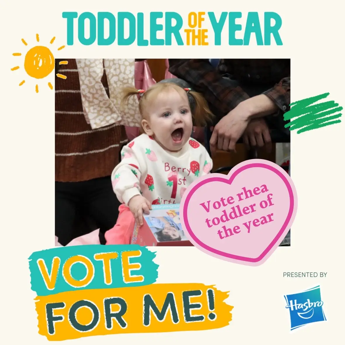 Rhea’s official made it to the top 5! Now she just needs be reach the group for finalists which means she still needs you’re vote!! Please take the time to click the link in my bio and vote Rhea!! #toddleroftheyear #toddlersoftiktok #toddlertok #toddlers #MomsofTikTok 
