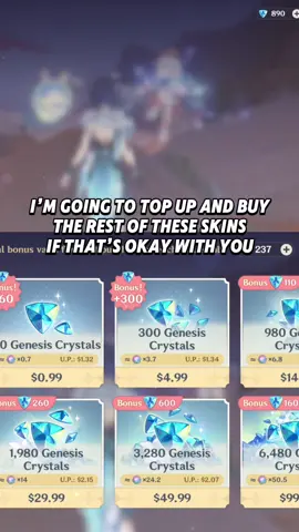 If that’s okay with you. Which character outfits do you have? #GenshinImpact #freetoplay #hoyocreators 