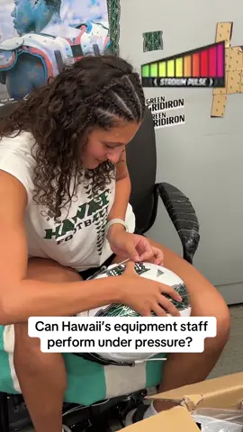 The Hawaii logo needed to be perfect for @Timmy K’s helmet  #cfb #CollegeFootball #hawaii 
