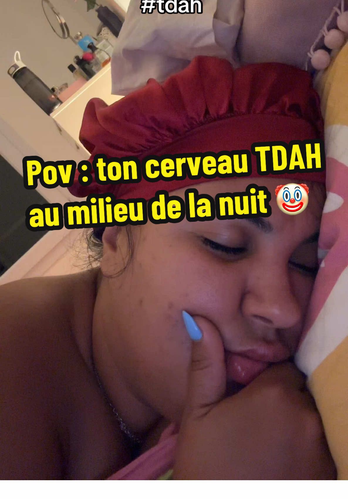 Qui a le même cerveau 🤡🤦‍♀️? Même quand tu dors il est toujours là à penser 😓 #tdah #troubledeficitairedelattention #adhd #troubledelattention #cerveautdah 