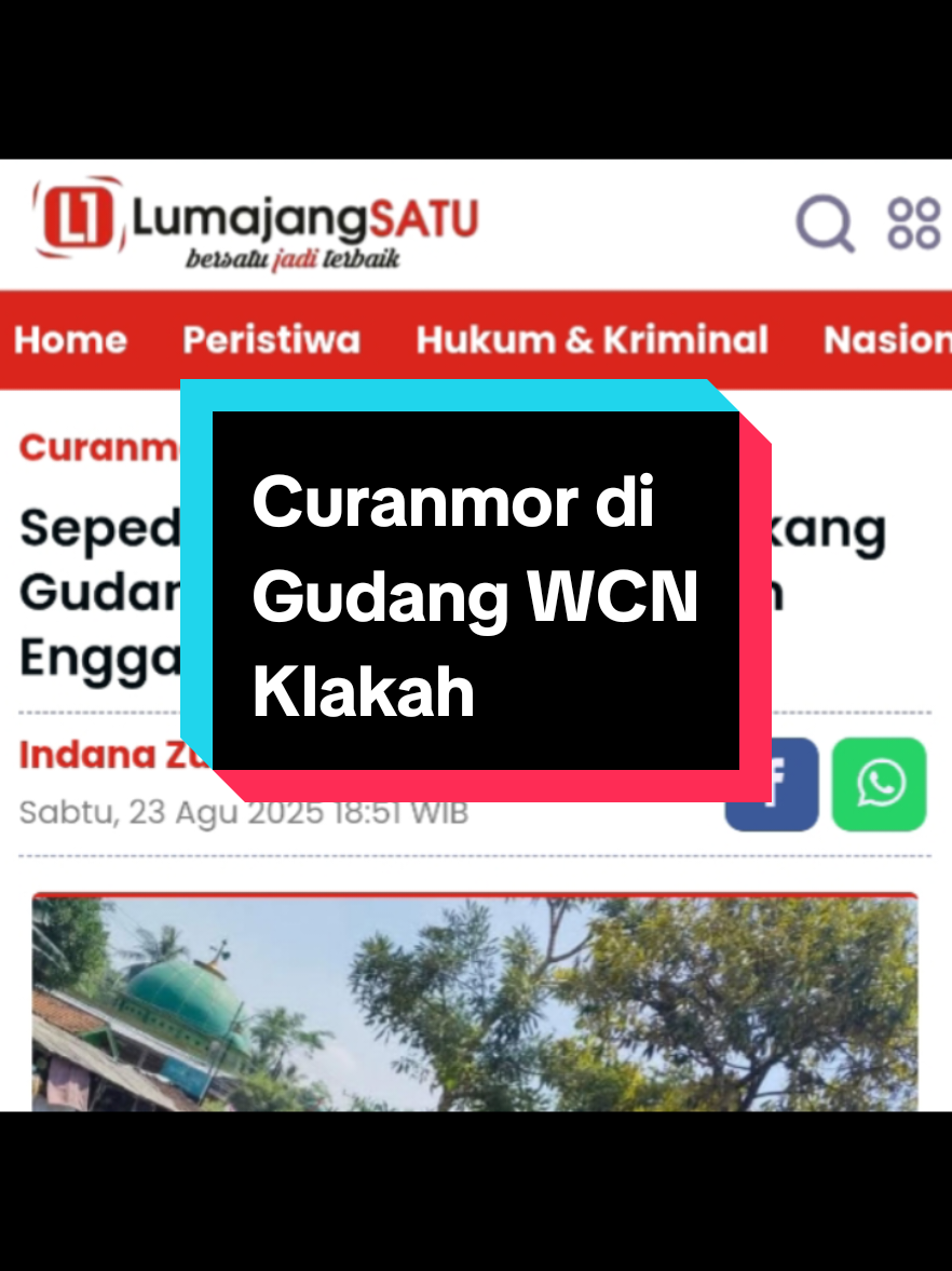 Membalas @finoputra8487 Korban curanmor di Gudang WCN Klakah enggan lapor polisi meski kehilangan motor. Mungkin dia tidak mau menambah beban polisi. Hari Sabtu 23/08/2025 terjadi 3 kasus pencurian kendaraan (2 motor dan 1 mobil). #lumajang #lumajangsae #lumajangviral #lumajang24jam #lumajang_jawatimur 