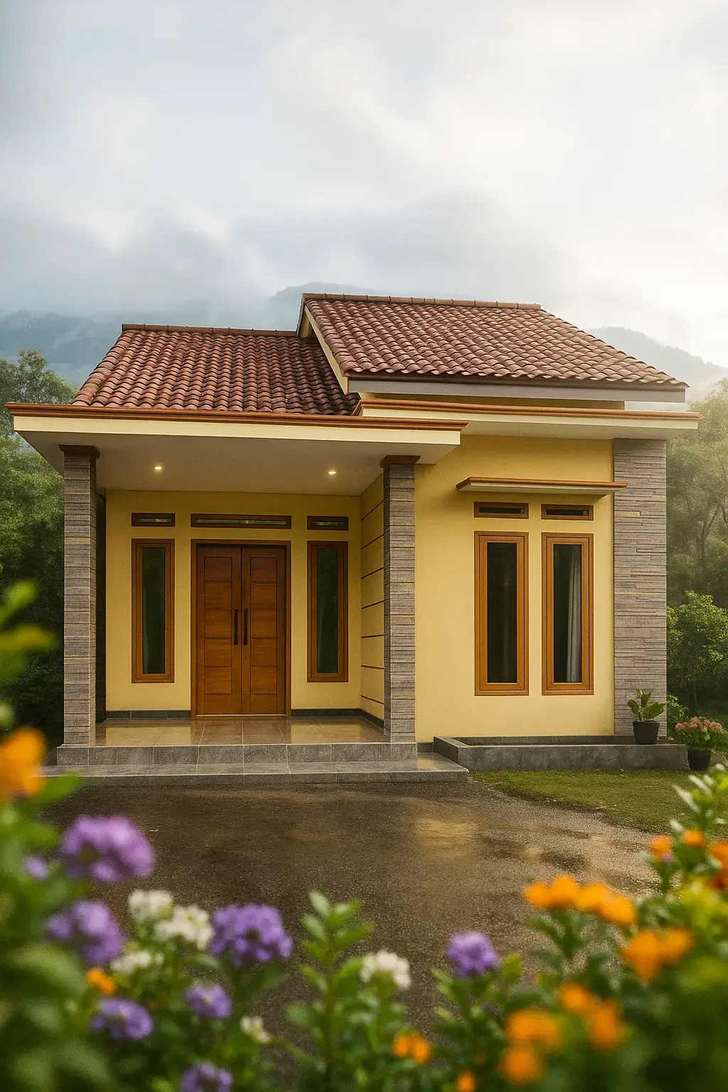 Inspirasi Desain Rumah Minimalis di Desa Satu Lantai #desainrumah #rumahminimalis #dekoruma15 