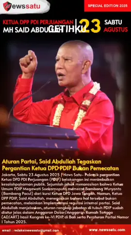 🔥 Polemik pergantian Ketua DPD PDIP ramai disebut “pemecatan” oleh Megawati. Tapi Said Abdullah menegaskan, itu bukan pemecatan, melainkan aturan partai sesuai AD/ART Kongres VI PDIP. #NewsSatu #MHSaidAbdullah #Jakarta #SaidAbdullah #PDIP        🔴 Konsolidasi & regenerasi struktural, bukan otoritarianisme. 👉 Baca selengkapnya di https://newssatu.com/jakarta/aturan-partai-said-abdullah-tegaskan-pergantian-ketua-dpd-pdip-bukan-pemecatan/