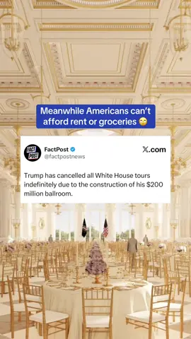 Americans are struggling to afford basic necessities while Trump turns the White House into a gilded palace.  He cut government programs and took healthcare away from 16 million Americans just to create a better life for himself and other billionaires. We have to fight back!! #trumpadministration #whitehouse #trumpvance #republicanhypocrisy 