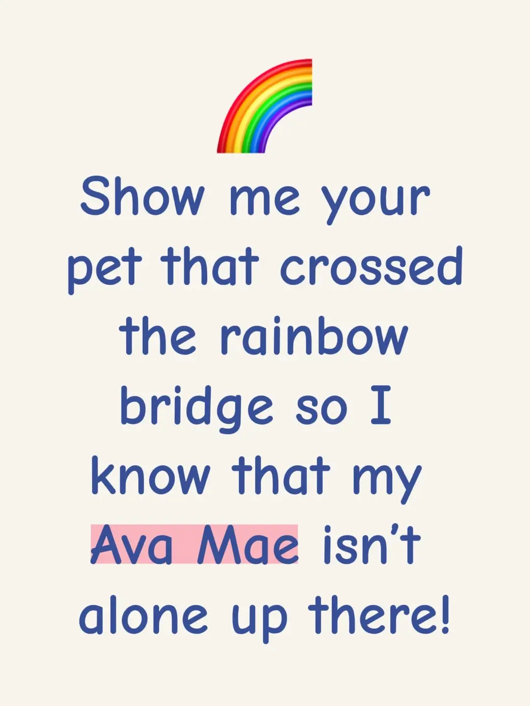Show me your babies that have crossed that rainbow bridge too! 🌈🐾