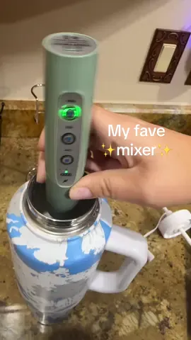 I think this little gadget is technically called a milk froth but I’d never use it to froth milk 😂 it sits on my countertop and I use this rechargeable handheld mixer multiple times every day to mix my drink mixes and my protein powders and my morning coffee lattes. I highly recommend adding the optional stand too! ##milkfrother##kitchengadgets##kitchenmusthaves##tiktokshopcreatorpicks