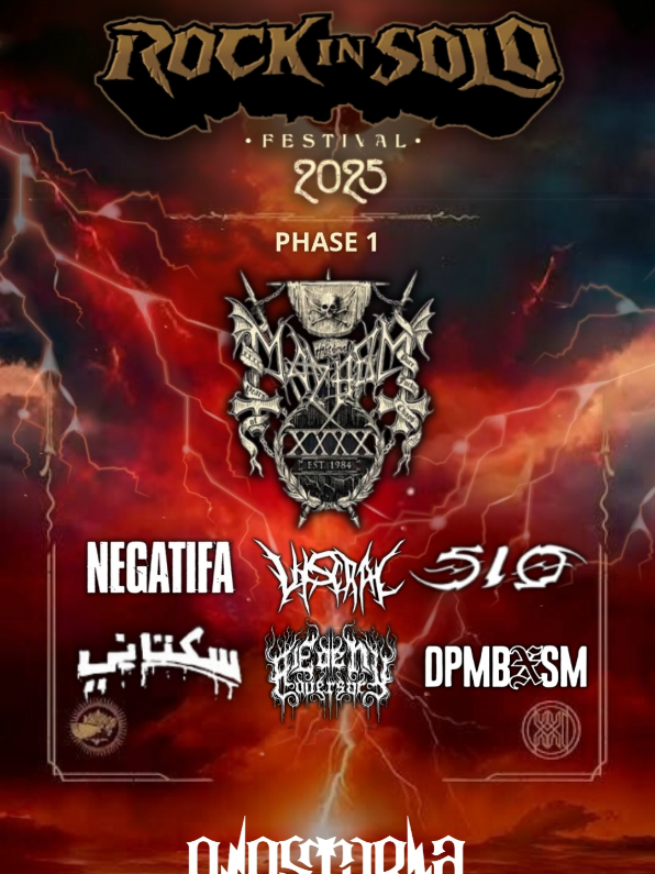 Rock In Solo Festival 2025 22-23 November 2025 Phase 1 MAYHEM NEGATIFA - VISCRAL - 510 - SUKATANI - EDEN ADVERAARY - DPMBxSM #rockinsolo2025 #eventradargigsteria 