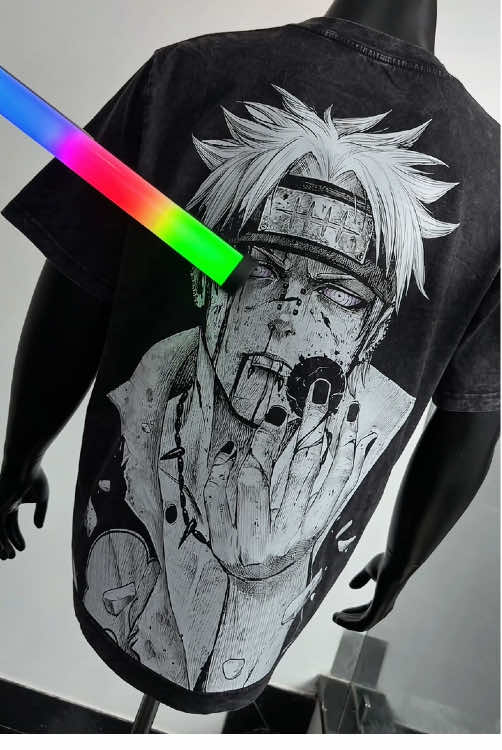 Pain (Nagato) vintage washed tee – oversize, double print, cool anime streetwear. Tap the yellow cart & grab yours now! #PainNagato #AkatsukiStyle #NarutoShippuden #AnimeStreetwear #RainVillageVibes 