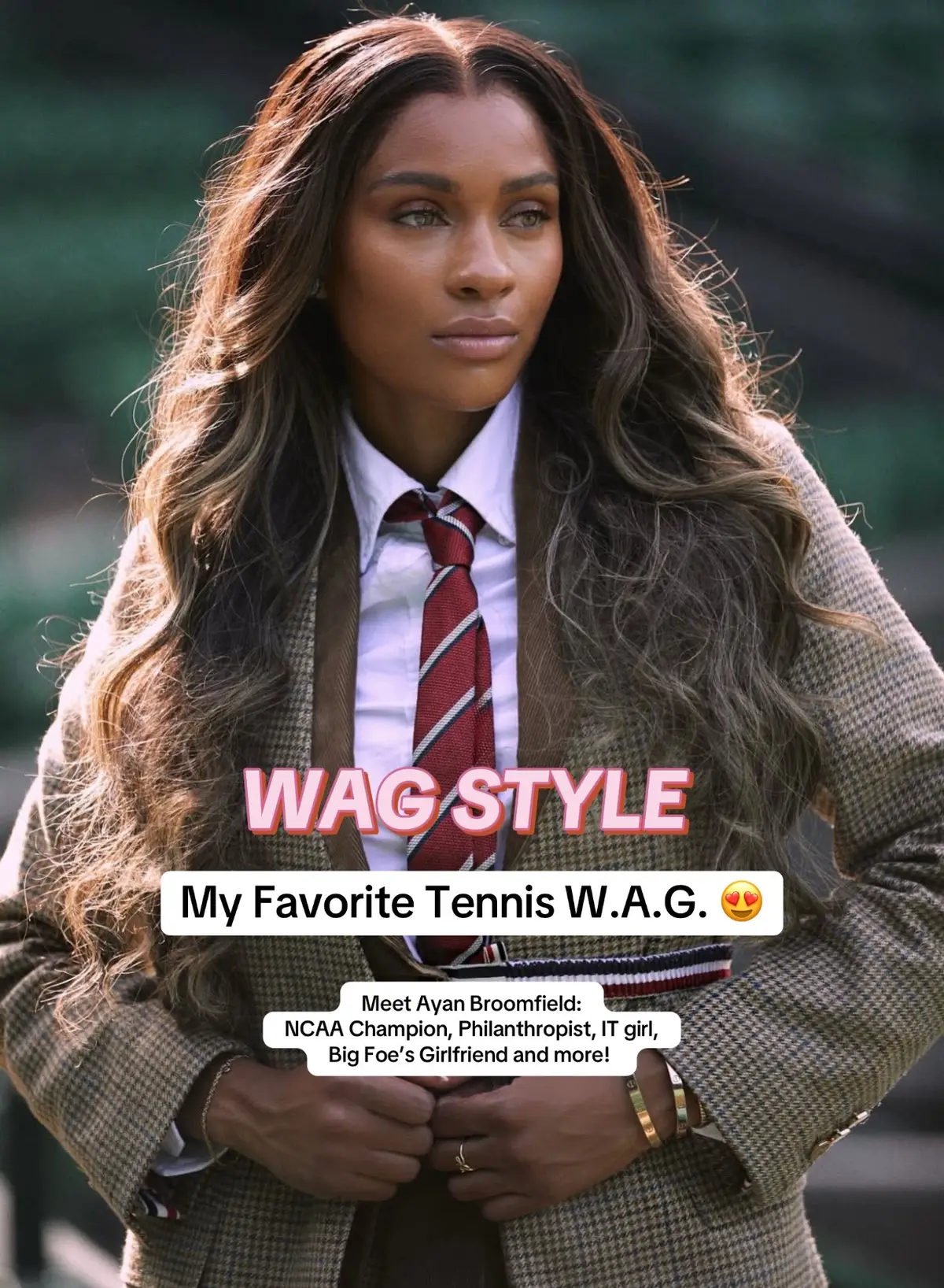 @IG: ayan.broomfield I neeed your closet! #tennistiktok  #usopenstyle #tennisstyle #wags #tiafoe 