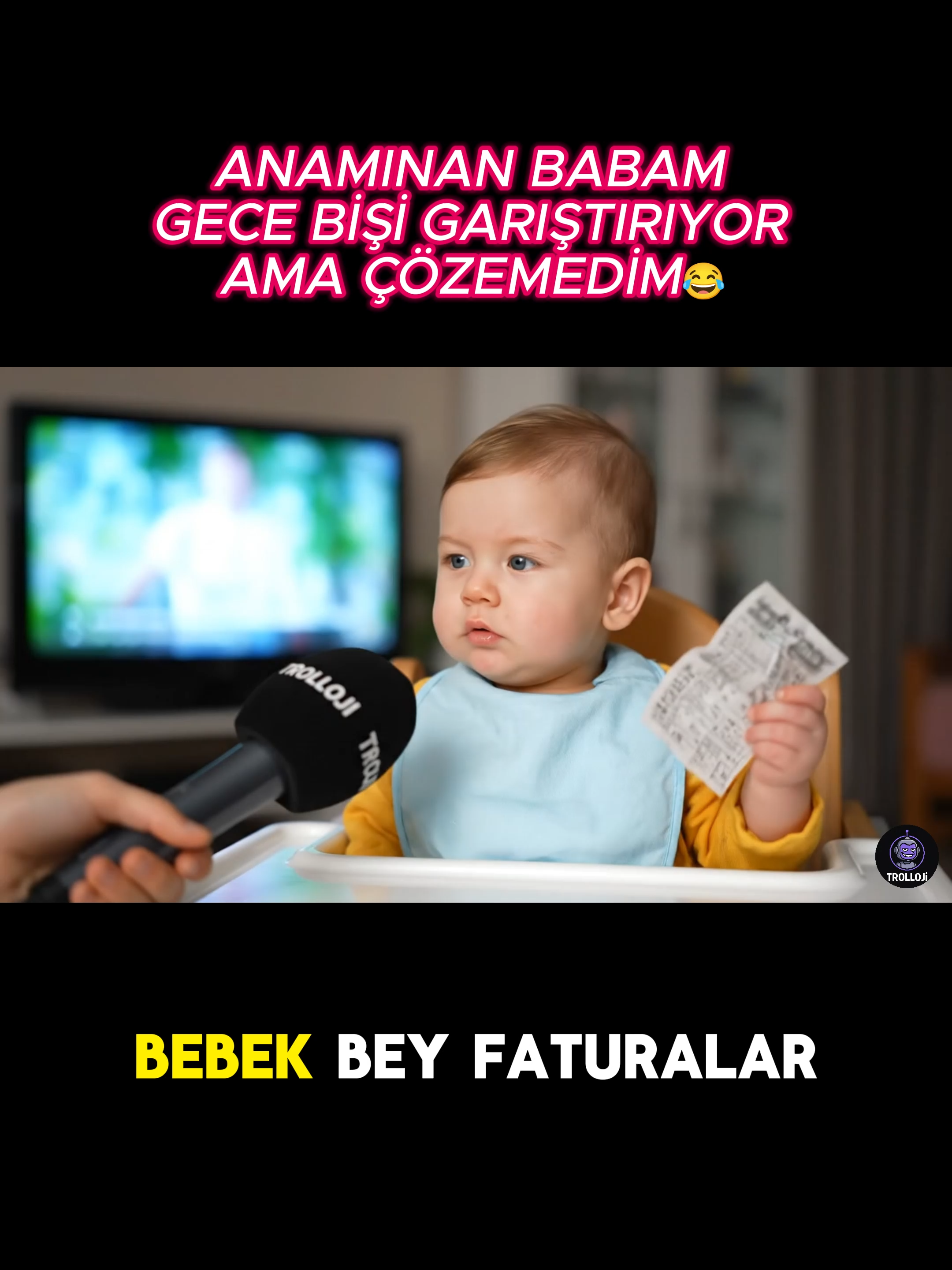 Bebek röportajında şok sözler: “Gece lambasını yakmam diyorum, anamla babam bir şeyler karıştırıyor!” Gerçek röportaj gibi absürt ve komik sahne.   #bebek #komedi #röportaj