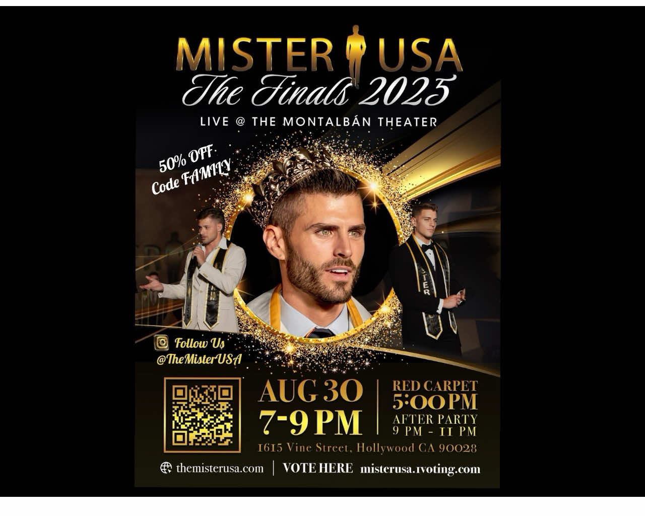 From events like the kookaburra lounge 28th in Hollywood, to Beaches Tropicana 29th West Hollywood to the main event in the heart of Hollywood August 30th Mr USA finals. Red carpet at five live @Mister USA only at the Montalban theater. #malepageant #misterusa #hollywood 