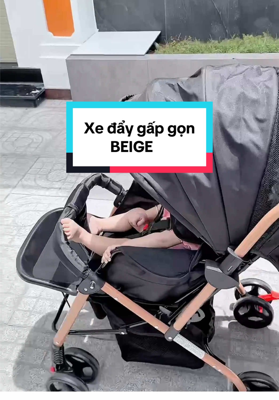 1 chiếc xe đẩy gấp gọn tiện lợi mà gi.á ổn áp các mẹ tham khảo nhé #xedaygapgon #beige #embe #xh #fyp 