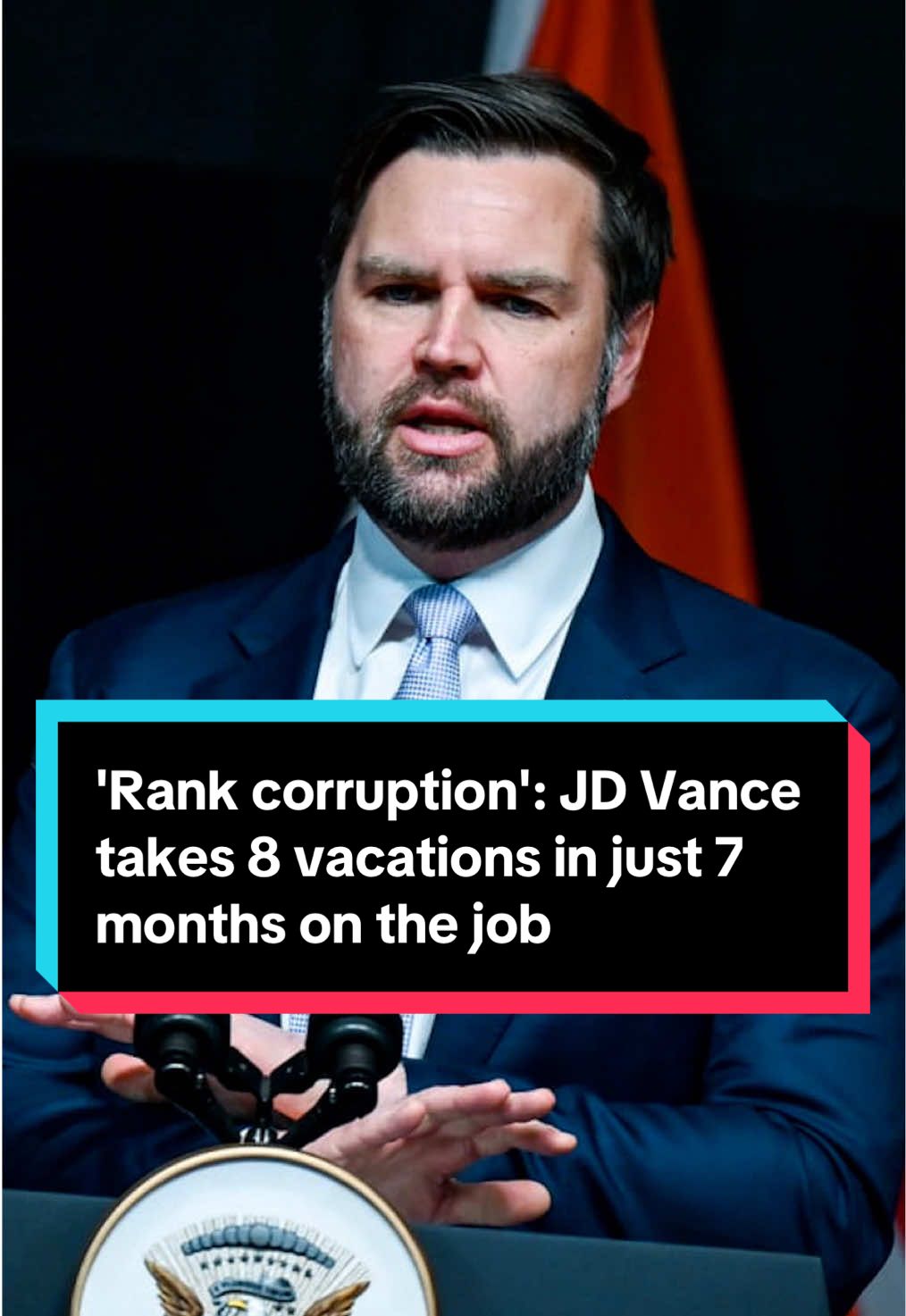 @Chris Hayes spotlights JD Vance's numerous vacations since becoming vice president — eight vacations in seven months. 