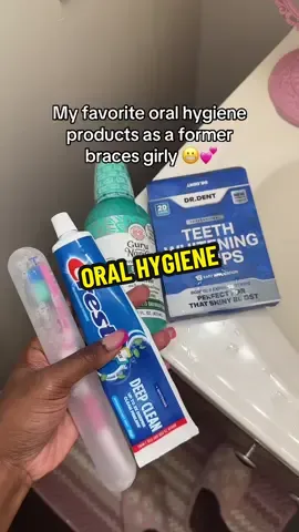 My favorite oral hygiene products as a former  braces girly 😬💕 #oralhygiene #teethwhitening #drdent #gurunanda 