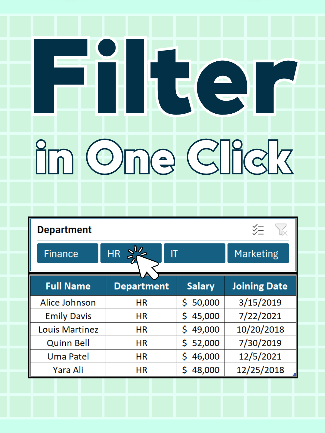Tired of sifting through endless data filters? 🤔 What if I told you there’s a way to streamline your process with just ONE click? Discover the ease of simplified filtering and save time for what truly matters! 🔍✨ #exceltips #excel #productivityhacks #finance #accounting #microsoftexcel #spreadsheets #office #datafiltering #oneclickfilter