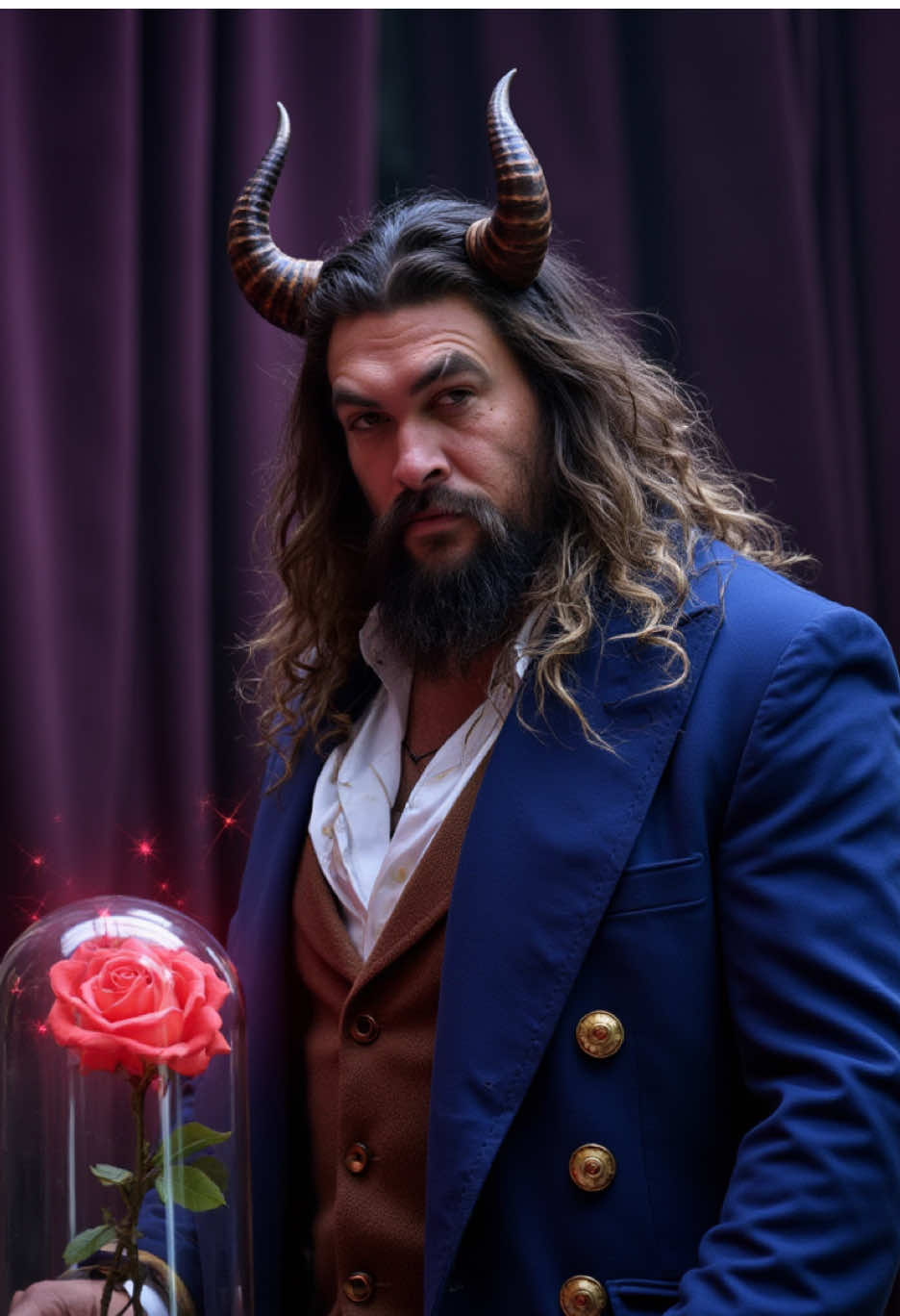 Starring Jason Momoa as the Prince from Beauty and the Beast 🌹✨👑 — strength, grace, and a heart reborn ❤️ #jasonmomoa #beautyandthebeast #disneyai #aifairytale #disneyprince
