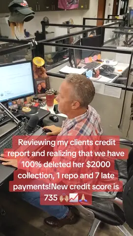 Reviewing my clients credit report and realizing that we have 100% deleted her $2000 collection, 1 repo and 7 late payments! New credit score is 735🫡💳🟠 #CreditRepair #CreditHelpUSA #FICOExpert #FixBadCredit #financialfreedom 