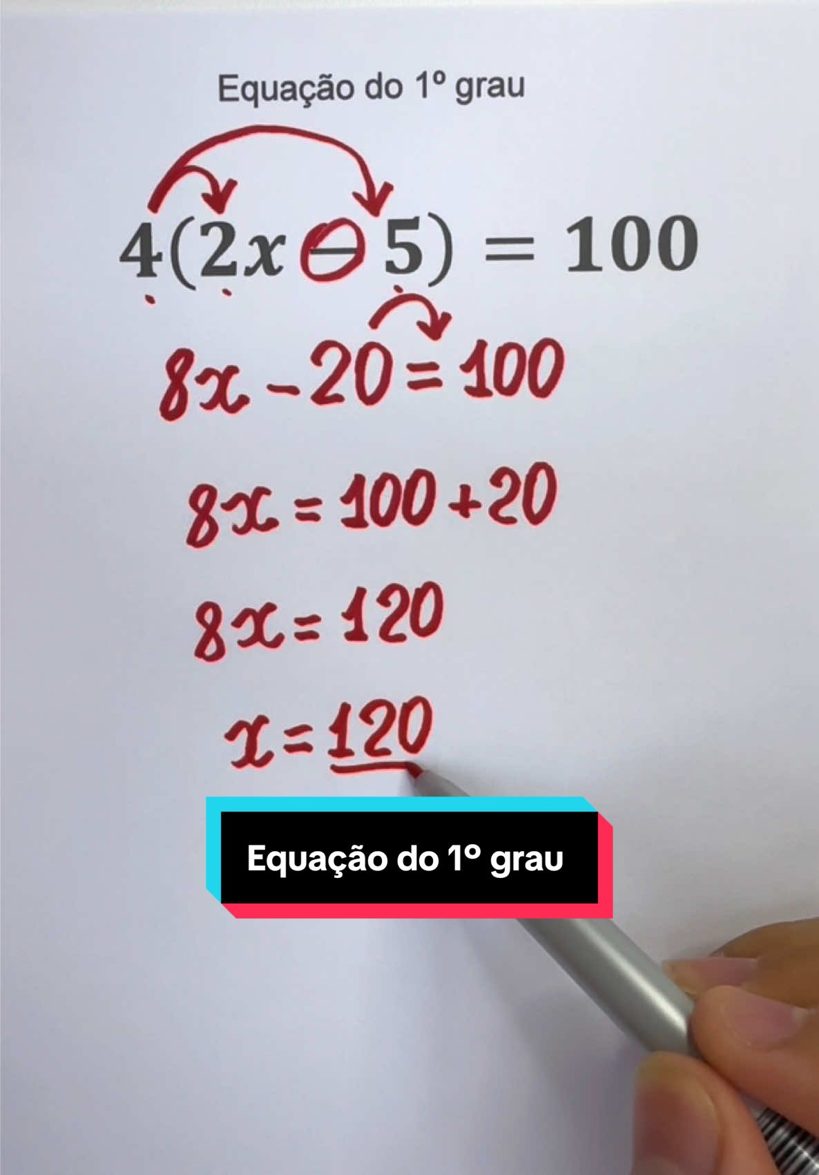 Equação do 1º grau #aula #matematica #escola #aprender 