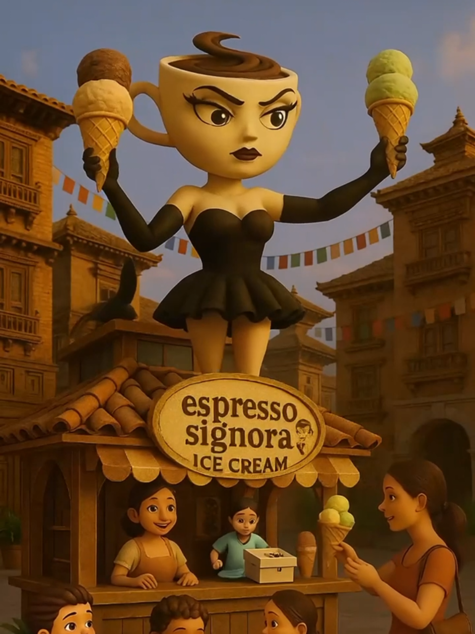 Brainrot Icecream shop 🍦 #brainrot #ballerina #cappuccina #tralalero #fyp 