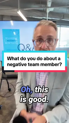 What do I do about a team member who's always negative? A persistent negative attitude can quickly fester, affecting morale and productivity. Ignoring it could lead to widespread discontent, while confronting it too aggressively may make the individual feel alienated. Here’s a balanced approach to manage this situation. Step one: Acknowledge their feelings by saying, “I hear you.” This demonstrates empathy and shows that you value their input. Step two: Redirect the conversation by asking, “What solutions do you see?” This empowers them to shift focus from their grievances to constructive problem-solving. Step three: Reframe the discussion with, “Let’s concentrate on what we can control.” This approach fosters a culture of ownership and collaboration. Over time, this consistent method can transform negative conversations into opportunities for growth and innovation. Negativity diminishes in an environment that prioritizes solutions and accountability. #TeamDynamics #PositiveWorkplace #LeadershipTips #leadershipdevelopment