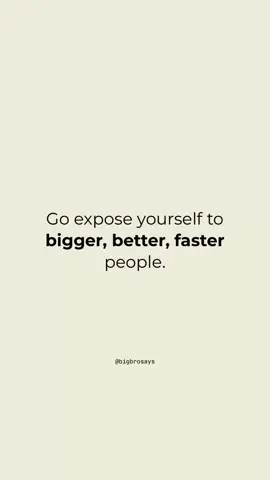 Sometimes it’s a little scary to be around people who are smarter, faster, or more successful than you. But that feeling of being a small fish in a big pond? That’s exactly where you need to be. Surround yourself with people who challenge you to be better, because that's where true growth begins. It's not about competing, it's about elevating your entire game. #growthmindset #bigbrosays #adviceformen #fortheboys 