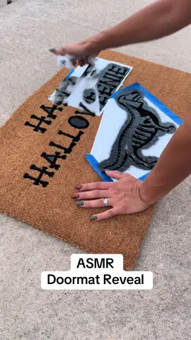 ASMR doormat reveal 🖤 Available to order on my website in my “Halloween Doormats” collection! 🎃  #asmr #doormat #diydoormat #asmrsounds #halloweendoormat 