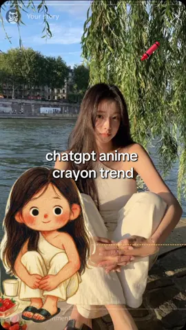 Anime Crayon Trend 🖍️ Turn any photo into cute hand-drawn crayon anime with just one click 🪄 #crayon #anime #chatgpt #chatgptprompts #prompt 