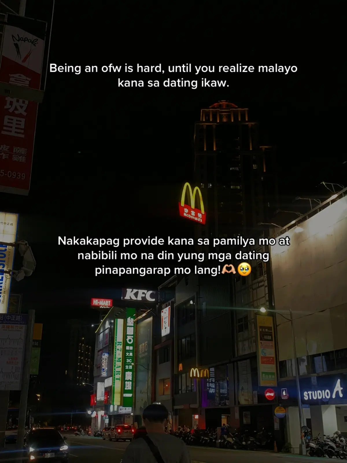 A heart full of dreams — malayo pa pero malayo na🤍✨#ofwtaiwan🇵🇭🇹🇼  #citynights 