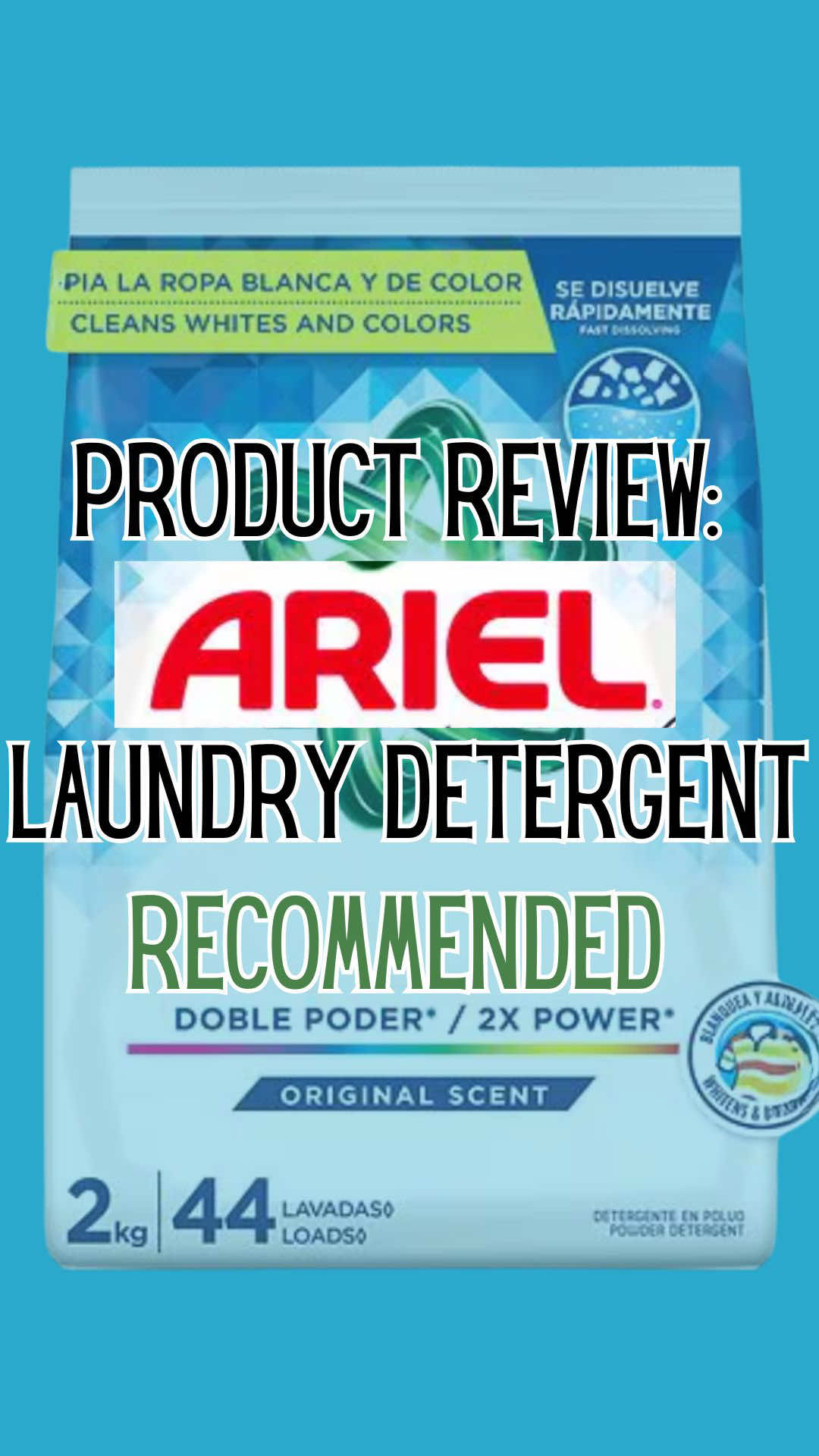CONGRATS to Ariel 2X powder for taking the top spot on the board with a 102.4!!! Cost: $.07/load (very inexpensive) Ingredient safety: 6/10 due to its insane amount of perfume and sensitizers.  Packaging Sustainability: 4/10 as it’s a plastic bag that requires in store drop off for recycling Notes: a free and clear version paired with a packaging upgrade is NEEDED  #ariel #detergentreview #arieldetergent #laundrydetergent #laundry