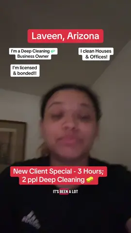 Attention Laveen, Arizona! I am now a single mother looking for new clients in my new area so in return I can financially afford to care for my kids while now on my own. My business has its own consistent clients already but instead of promoting in every major city like before, I’d like to promote in my city first to be physically closer to my kids until my business expands with employees and I can stay home full time again with my kids while my trained teams take over the day to day cleans. I am very great at what I do, I just need your help to get this video to the right people. If you know those who live in the laveen area looking for cleaning services please don’t hesitate to send this video to them! I love to help people in anyway possible and I don’t judge ANYONEs situation! My home with my two kids get just as bad as half my clients home in one day! 😫🤣 everyone’s home and office gets dirty but not everyone has the time or physical/mental capacity to fix it. That’s where I LOVE to come in and help! Cleaning has always been my therapy and with my situation now I’m gonna need a lot of it 😆☺️💕 so send your jobs my way! I’m ready to clean and ready to serve! 🧽❤️