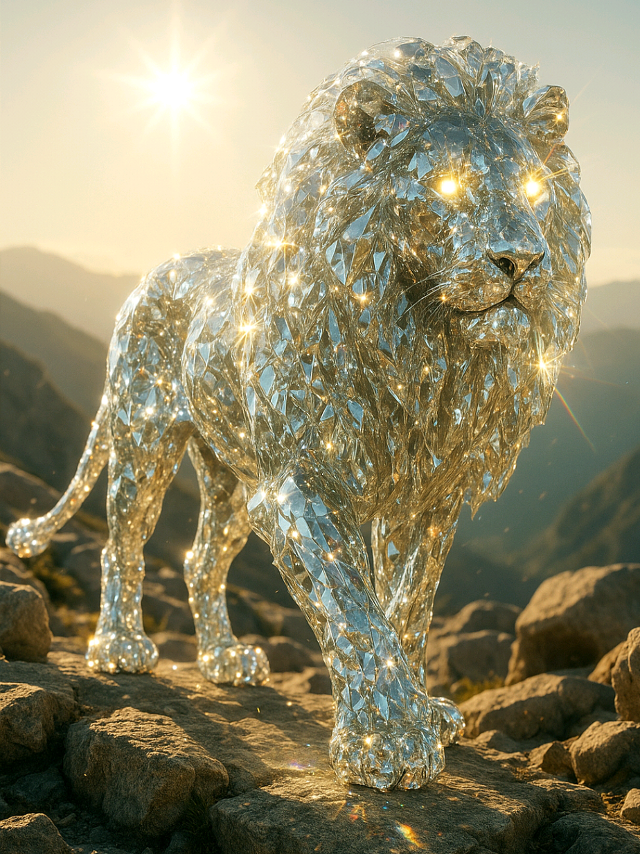 💎🦁 AI Diamond Lion Hybrid: What if a Lion was made entirely of diamond? A majestic creature with a powerful lion’s form, sculpted from pure diamond crystals, gleaming with sharp facets and dazzling light. Witness this stunning AI hybrid come alive! 👀 Author🎨 – @epic_kor_ai #ai #aiart #hybrid #animalhybrid #lionart 