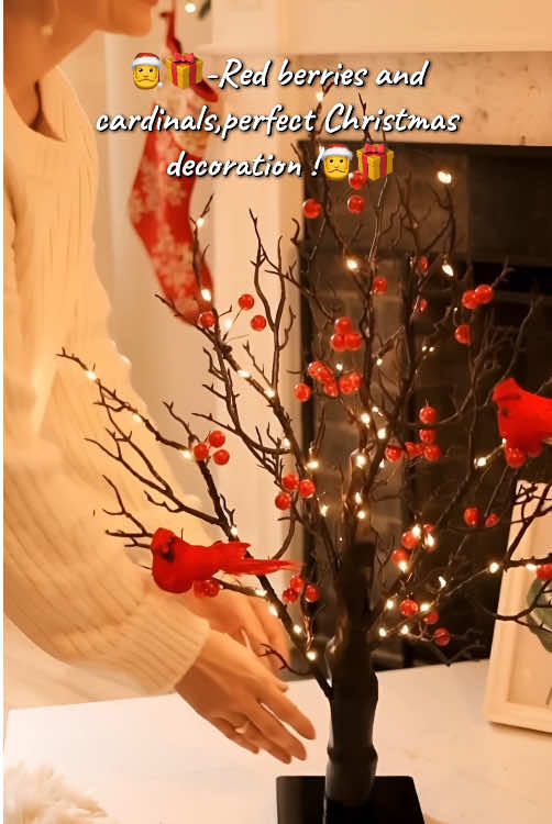 🎅🎁✨#vintageglowingtree #CardinalsDecoration #HolidayDecorations #HomeDecoration #LivingRoomDecor 