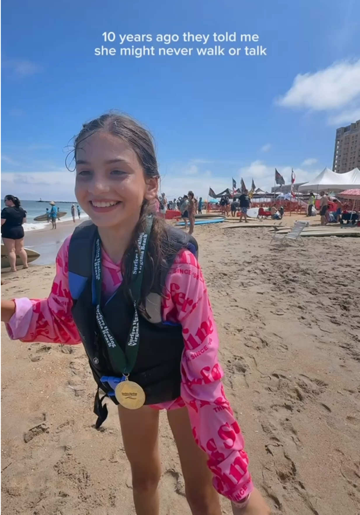 proof her disability is part of her reality, but it will never be the limit of her possibility 😭🌊🫶🏻 #amazingabigailgrace #momdaughter #cerebralpalsy #disability #inclusion 