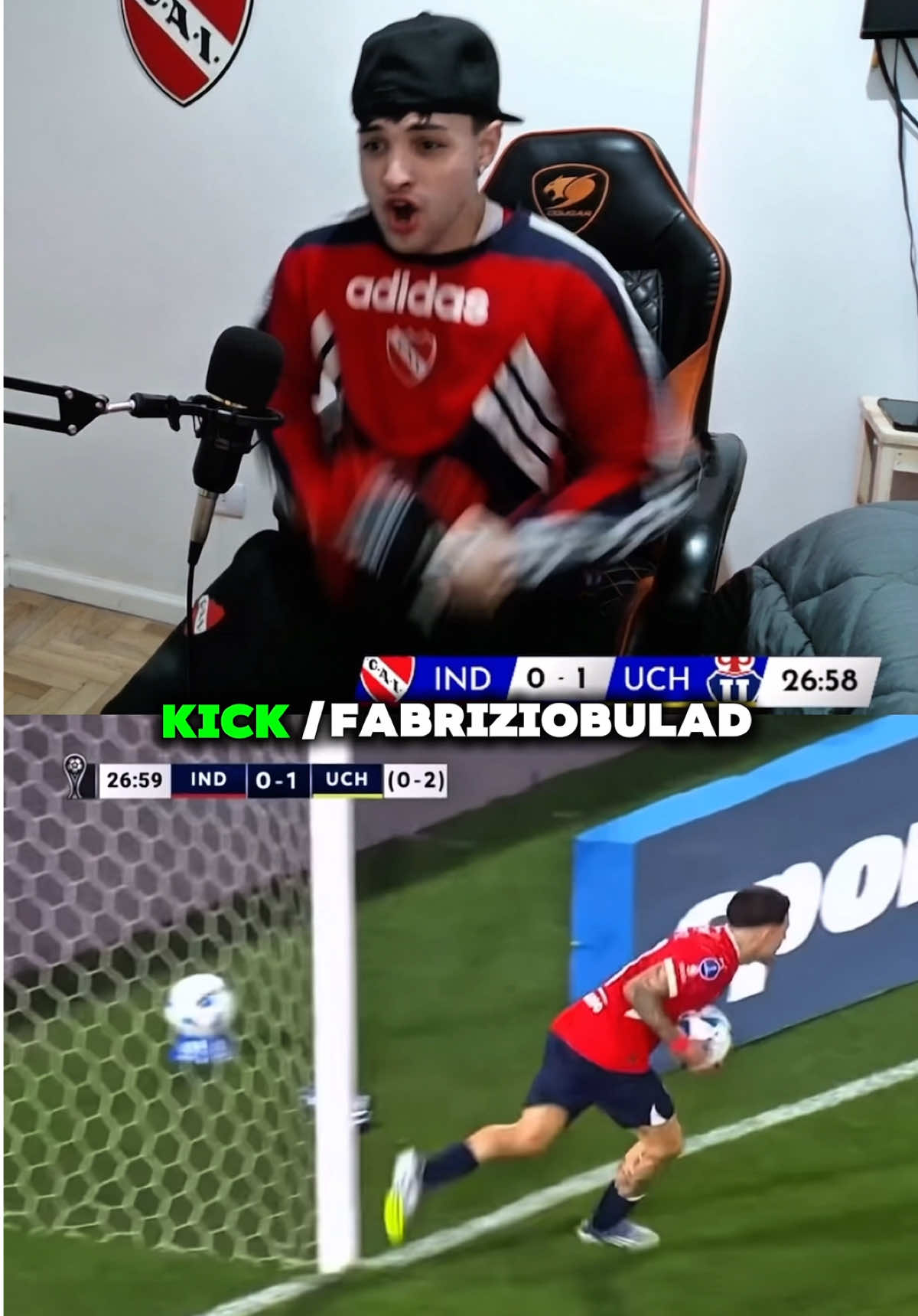 Reacción al gol de Montiel vs la U de chile #independiente #udechile #sudamericana 
