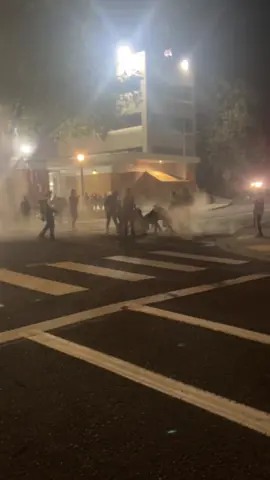 Rick-Rolling a MAGAt.  A little advice, don’t pick fights with 30 people. Guy pulls in with a company semi, drives the wrong way, parks, jumps out, and starts screaming “are you antifa?!” He starts swinging a bat and spraying us with a fire extinguisher trying. I have a question “why are you pro fascism?!”#fyp #antifascist 