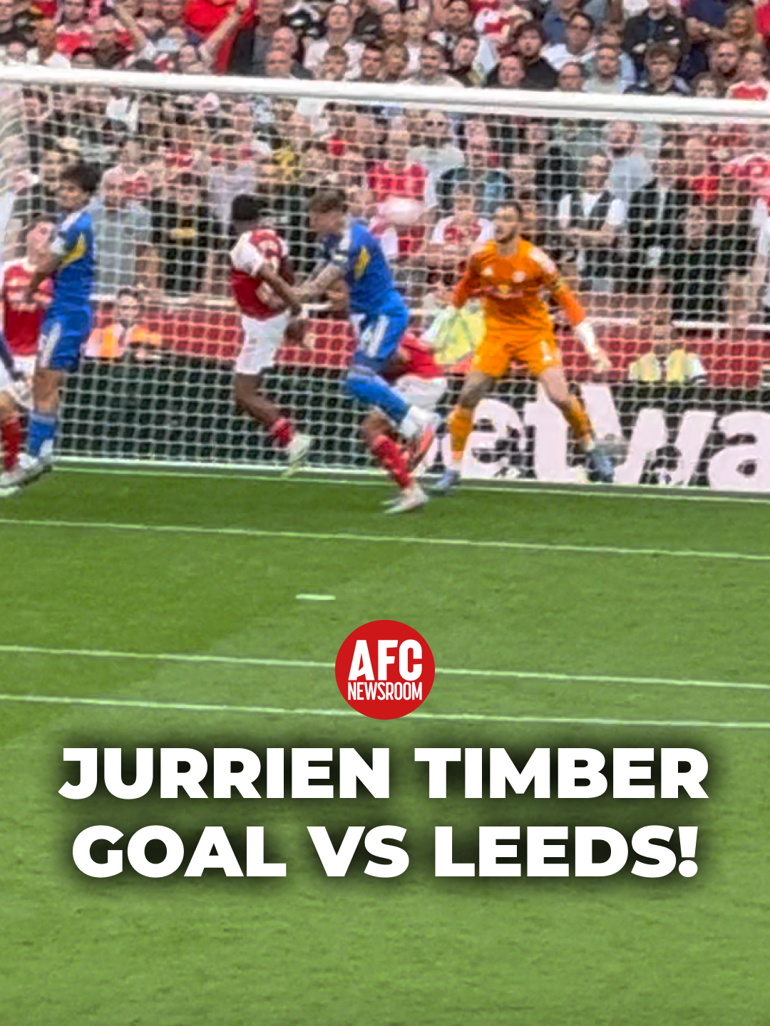 Jurrien Timber gives Arsenal the lead from a Declan Rice cross! ⚽️ #timber #arsenal