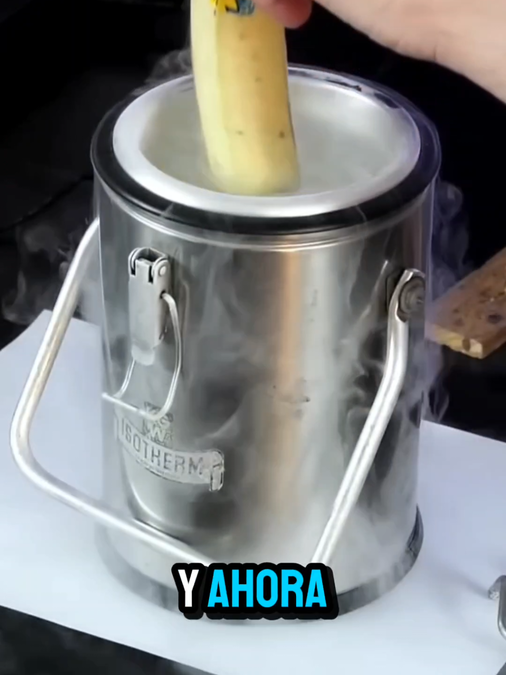 Experimento con nitrógeno líquido, que pasara? 🤔 Podcast: The Wild Project #foryou #parati #fyp #platano 