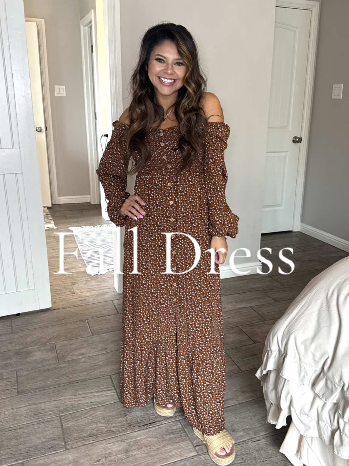 The cutest dress for all the fall events coming up!!  #dresses #falldress #falloutfits #familyphotos #fallphotoshoot 