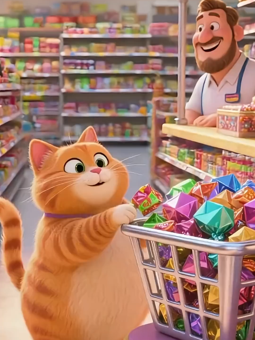 Cat's Candy Mishap! Will These Kids Help😿🍬Watch! 👀 !#shorts #funny #cat #cute #animals #comedy