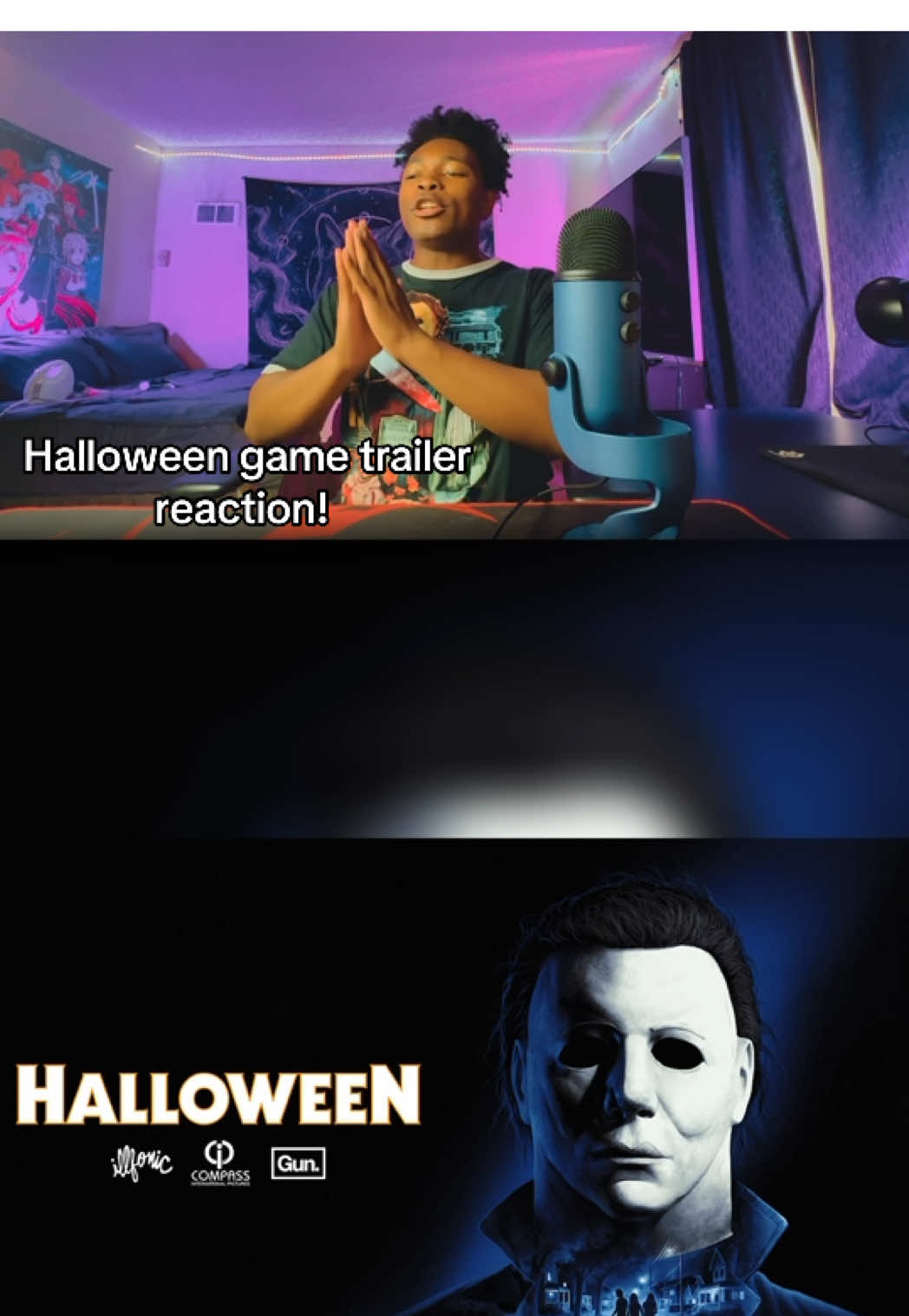 Me and @GLOW Beverages watching the Halloween game trailer  Thoughts? #fyp #foryou #halloween #horror #scary #videogames #johncarpenter #michaelmyers #reaction #reactions #reactionvideo 